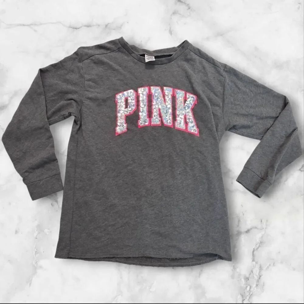 Pink Victoria Secret Gray Pullover Size Medium